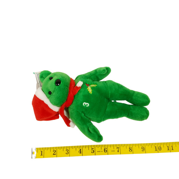 Salvinos Bamm Beanos Plush Green Bear Beanie Alex Rodriguez Santa Hat Holly 1998 - Picture 8 of 8